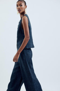 DOUBLE-BREASTED LINEN WAISTCOAT - Zara фото 3