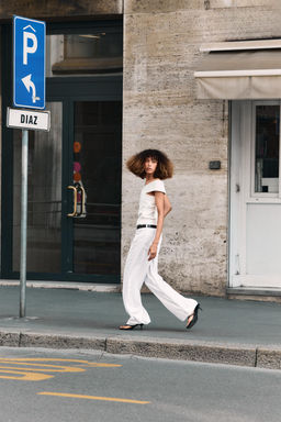 TOP CRUZADO BOUCL? / Blanco roto - Zara фото 4