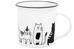 Кружка 240 мл 11*8*8 см БЕЗ КОТА ЖИЗНЬ НЕ ТА Праздник у котят NEW BONE CHINA