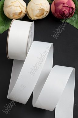 Лента репсовая 4 см*20 ярд 1 сорт (SF-1349) молочный №42