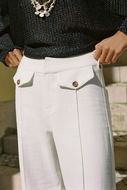 PANTAL?N CULOTTE TEJIDO R?STICO / Crudo - Zara фото 3