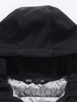 Куртка мужская гибридная стёганая с капюшоном с графеновой подкладкой цвета хаки 9627_1Kh