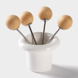 Набор для канапе и нарезки BellaTenero, 8 предметов: блюдо d=29.8 см, доска для нарезки, 2 ножа, 4 шпажки, фарфор, белый