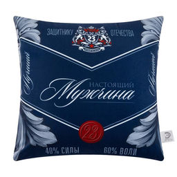 Подушка декоративная Этель Настоящий мужчина 40х40 см, велюр, 100% п/э