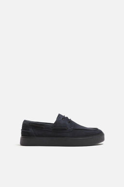 CASUAL LEATHER DECK SHOES - Zara фото 3