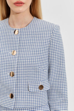 Жакет укороченный из твида с клапанами - Mollis фото 4