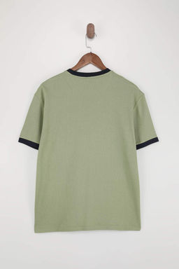 Lacivert Regular/Normal Kesim Kontrast Yaka ve Kol Detayl? Pike Dokulu T-Shirt TMNSS26TS00009 - Trendyolmilla фото 12