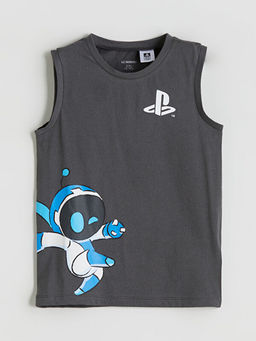 Bisiklet Yaka PlayStation Bask?l? Erkek ?ocuk Atlet