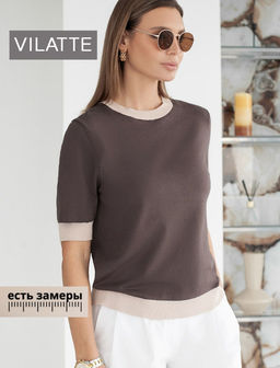 Джемпер с коротким рукавом тонкой вязки из вискозы с люрексом