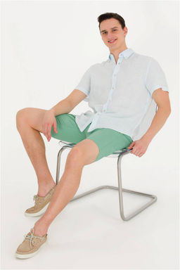 Мужские темно-зеленые тканые шорты