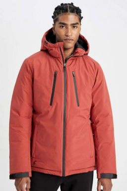 DeFactoFit Termometreli Mont Su Itici Ruzgar Gecirmez Slim Fit Dar Kesim Kapusonlu Fermuarl?