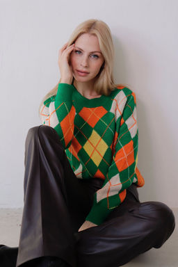 10664 Джемпер с ромбами зелёный - Martichelli фото 8