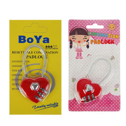 Замок навесной кодовый, Сердце, красный