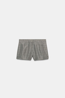 SHORTS CUADROS ZW COLLECTION / Negro / Crudo - Zara фото 5