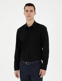 Siyah Regular Fit Uzun Kollu G_mlek