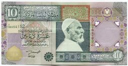 Банкнота 10 динаров 2002 года Ливия