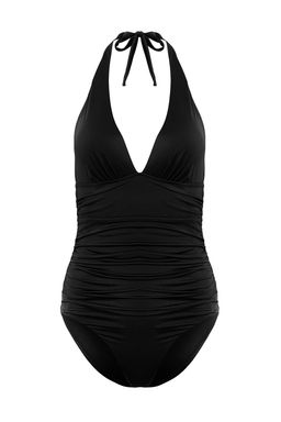TRENDYOLMILLA Siyah V Yaka Toparlay?c? Regular Mayo TBESS24MA00073 фото 12