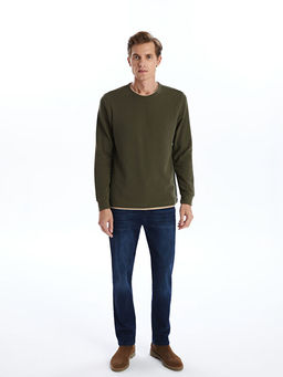 Bisiklet Yaka Uzun Kollu Erkek Sweatshirt