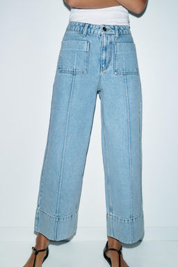 Z1975 WIDE-LEG CROPPED HIGH-WAIST JEANS - Zara фото 2