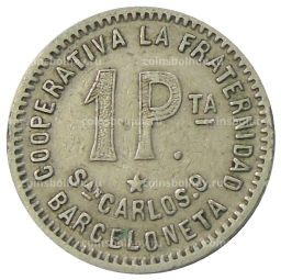 1 песета 1915 года Испания  Барселона