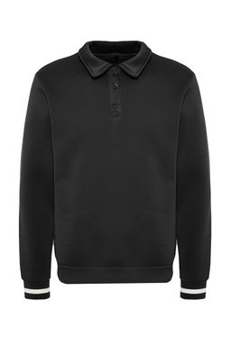 TRENDYOL MAN Kahverengi Oversize/Genis Kesim Dugmeli Polo Yaka Kal?n Ici Polarl? Sweatshirt TMNAW24SW00107 - Trendyolmilla фото 7