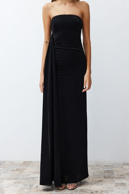 TRENDYOLMILLA Mavi Par?lt?l? Orme Uzun S?k Abiye Elbise TPRSS24AE00093  фото 4