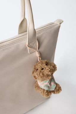 SHOPPER NYLON CHARM PERRITO / Blanco Crudo - Zara фото 3