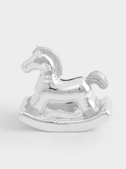 Копилка, 13 см, фарфор P, серебристая, Лошадка-качалка, Horse - Anna lafarg фото 2