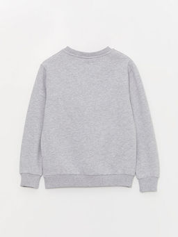 Bisiklet Yaka Bask?l? Uzun Kollu Erkek ?ocuk Sweatshirt - Waikiki фото 3