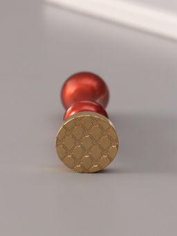 Печать для сургуча с пластиковой ручкой Сетка с бантиками, 6.3?2.5?2.5 см