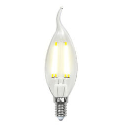 LED-CW35-6W/WW/E14/CL GLA01TR Лампа светодиодная. Форма "свеча на ветру", прозрачная. Серия Air. Теплый белый свет (3000K). Картон. ТМ Uniel