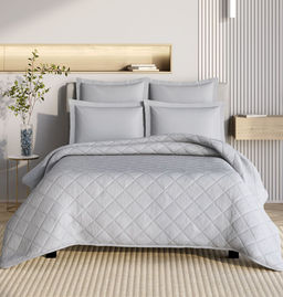 -10% Спальный комплект с одеялом серый Моноспейс Евро + 4 наволочки