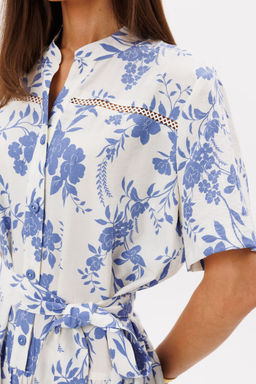 Платье Lars Style 1099 молочно-голубой принт