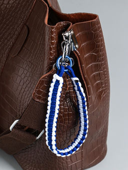 Цена за 2 шт. Брелок для ключей на карабине «Паракорд», шнур 0.5 см, сине-белый, на сумку, рюкзак, 14.5×1.8×0.8 см