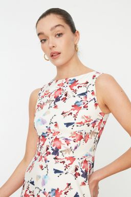 TRENDYOLMILLA Fusya Geometrik Desenli A Kesim Mini Dokuma Elbise TWOSS19WR0042 фото 3