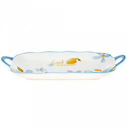 Лимония Блюдо фарфоровое 316х165х34мм, с ручками, с деколью, волнистый край, отводка (Китай) - Домашняя мода фото 3