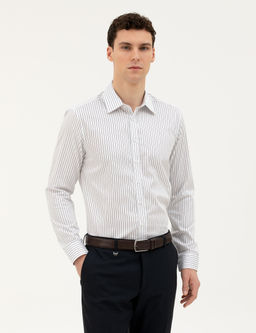Lacivert Slim Fit Uzun Kollu G_mlek