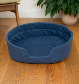 Лежак овальный, стёганый синий 71*60*17см 99ред99 91441син 91441син