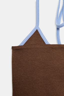 TOP CROP HALTER VIVOS / Marr?n-Azul - Zara фото 7