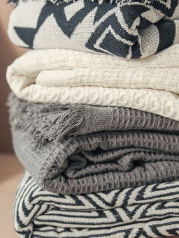 Плед с бахромой «Этель» Hypnosis, 130×180 см, серый