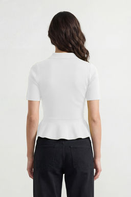 Ekru Peplum/Belden Oturmal_ D__me Detayl_ Triko Bluz TWOSS26BZ00158 - Trendyolmilla фото 3