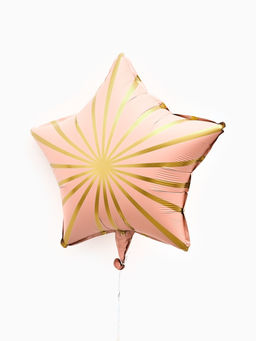 Воздушный шар фольгированный 18" звезда "Грани" цвет розовый сатин, набор 5 штук