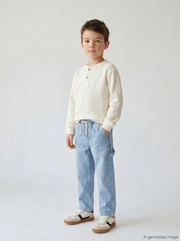 Beli Lastikli Erkek ?ocuk Jean Pantolon