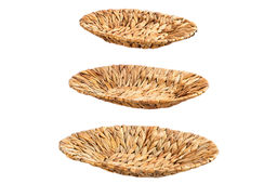 Набор 3 плетеных корзин 37*30*5,5 см, 33*26*4,5 см, 28*22*4см, водный гиацинт - Elan gallery фото 3