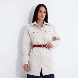 Ремень женский, ширина 3 см, пряжка со вставкой, цвет красный - Simaland фото 3