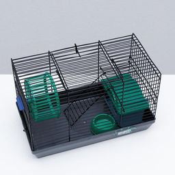 Клетка-мини для грызунов Пижон №2, укомплектованная, 27 х 15 х 16 см, серая  фото 4