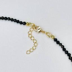 Колье из Обсидиана,Лунного камня и Яшмы 38 см +