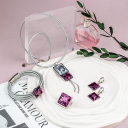 Серьги из муранского стекла LILAC LS3546