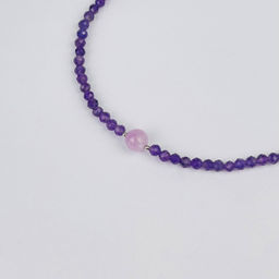 Колье из Аметиста и Кунцита 42 см +