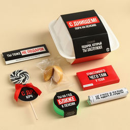 Подарочный набор Пора на пенсию в бенто коробке: леденец со вкусом колы 15 г., леденецы в тубусе мульти 32 г., жевательная резинка 15 г., молочный шоколад 27 г., печенье с предсказанием 6 г., жевательная конфета 10 г.